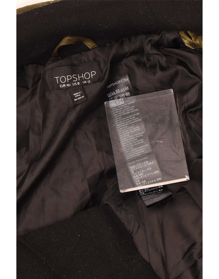 Topshop Γυναικείο Velor Bomber Jacket UK 12 Medium Gold Polyester