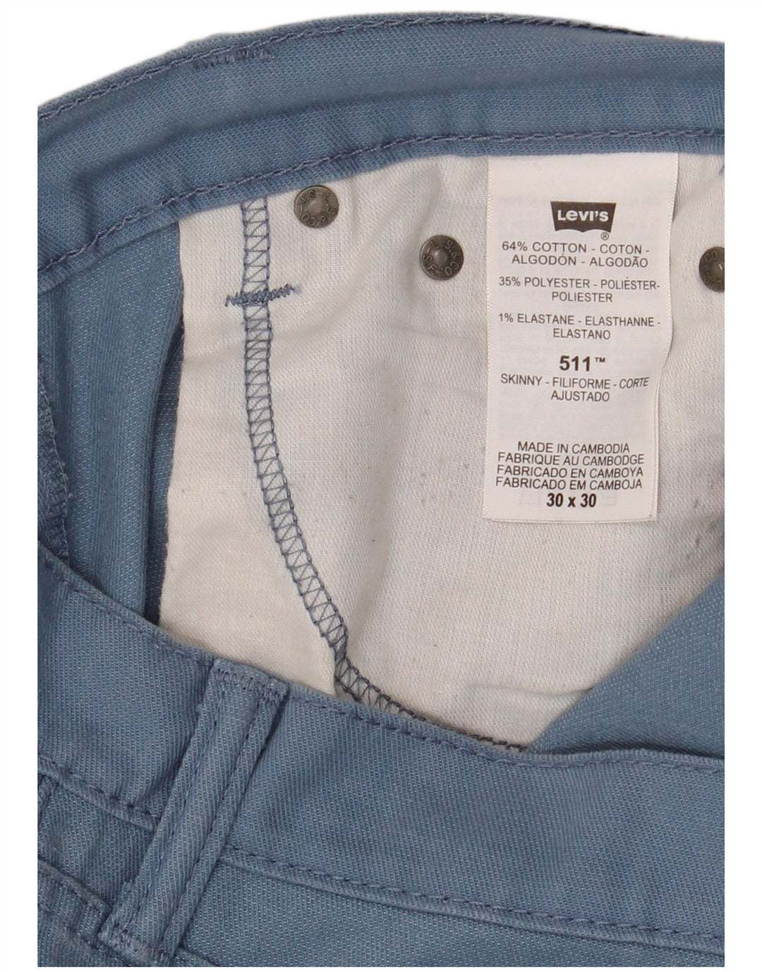 Levi's Mens 511 Slim Casual Παντελόνι W30 L30 Μπλε Βαμβακερό