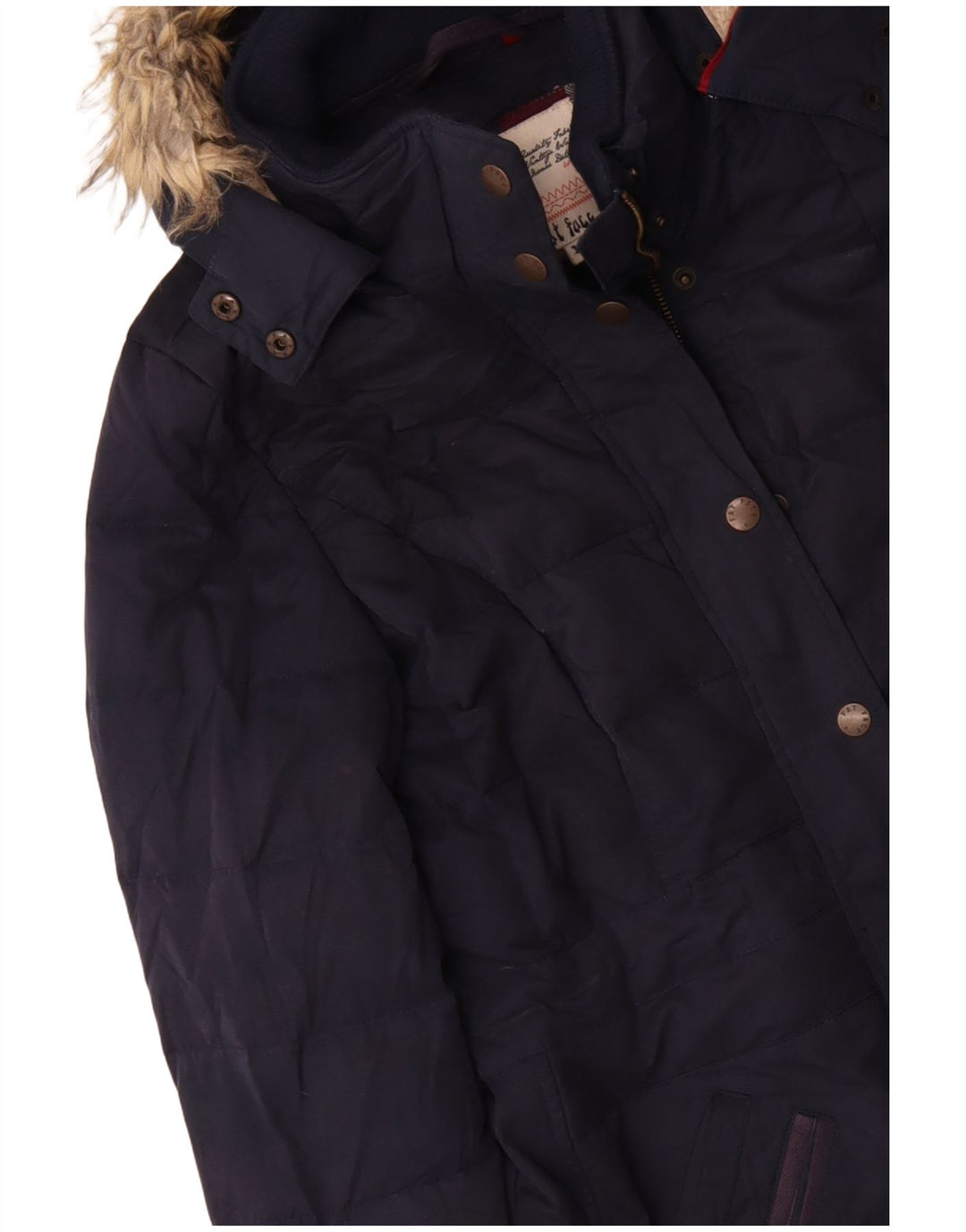 Γυναικείο μπουφάν Parka με κουκούλα Fat Face UK 12 Medium Navy Blue Polyester Winter