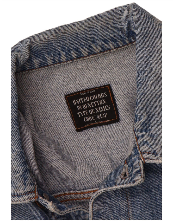 BENETTON Ανδρικό Τζιν Μπουφάν IT 52 XL Μπλε Βαμβακερό