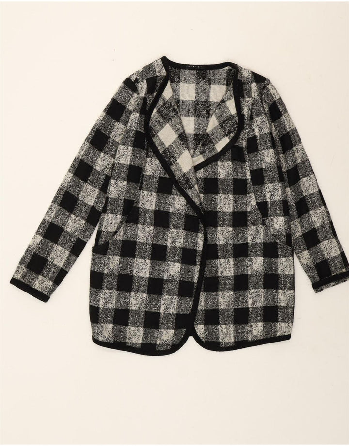 Sisley Γυναικείο Μπουφάν Μπλέιζερ Υπερμεγέθης UK 6 XS Μαύρο Ακρυλικό Gingham