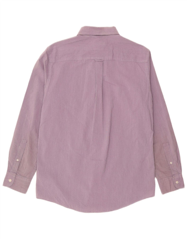 Chaps Ανδρικό πουκάμισο μεγάλου μεγέθους UK 10 Small Purple Houndstooth Βαμβακερό