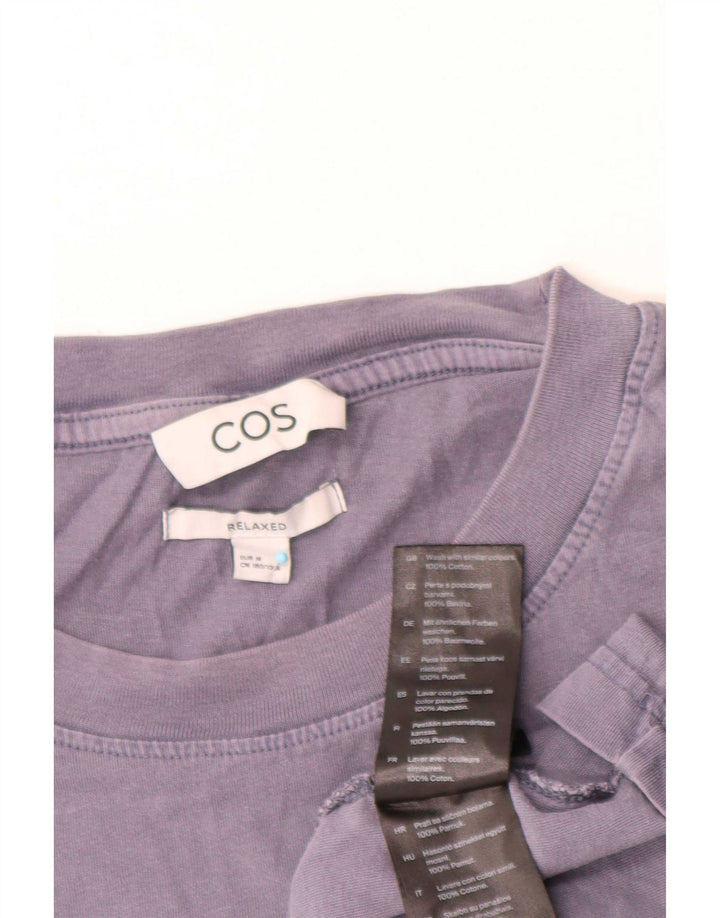 Ανδρικό μπλουζάκι Cos Relaxed Fit Top από μεσαίο μπλε ναυτικό βαμβακερό