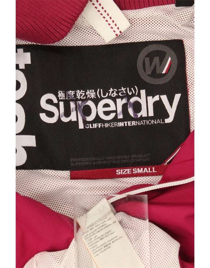 Γυναικείο μπουφάν βροχής με κουκούλα SUPERDRY UK 10 Small Red Nylon