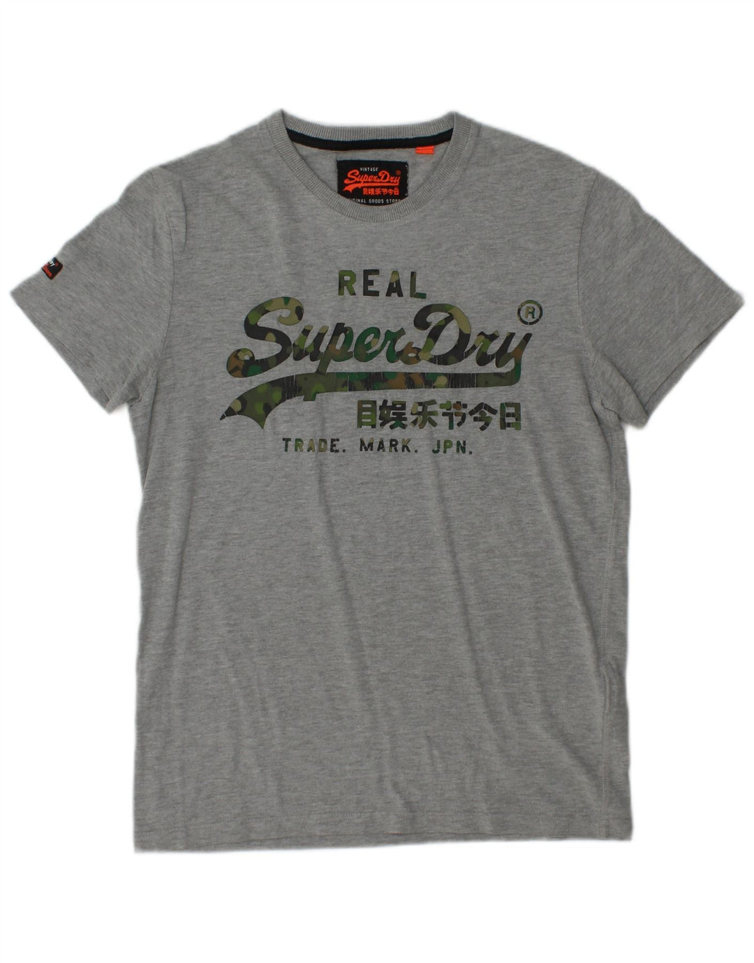 Ανδρικό γραφικό μπλουζάκι SUPERDRY Τοπ μεσαίο γκρι βαμβακερό