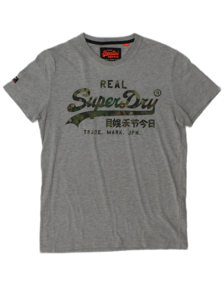 Ανδρικό γραφικό μπλουζάκι SUPERDRY Τοπ μεσαίο γκρι βαμβακερό