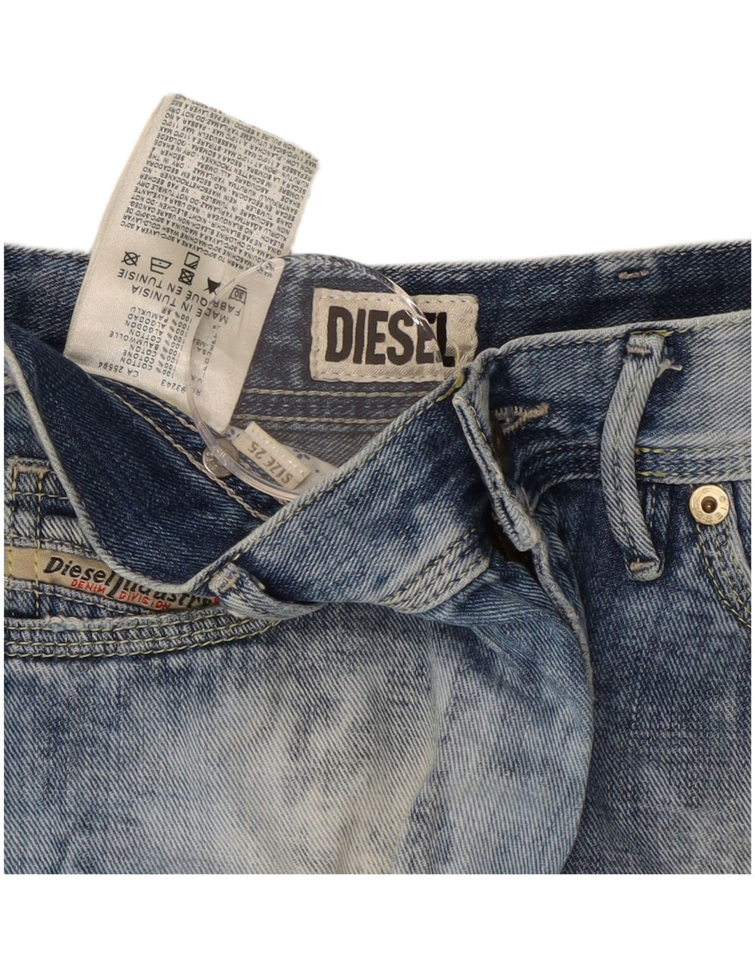 Γυναικείο τζιν σορτς DIESEL Acid Wash W25 XS Μπλε βαμβακερό