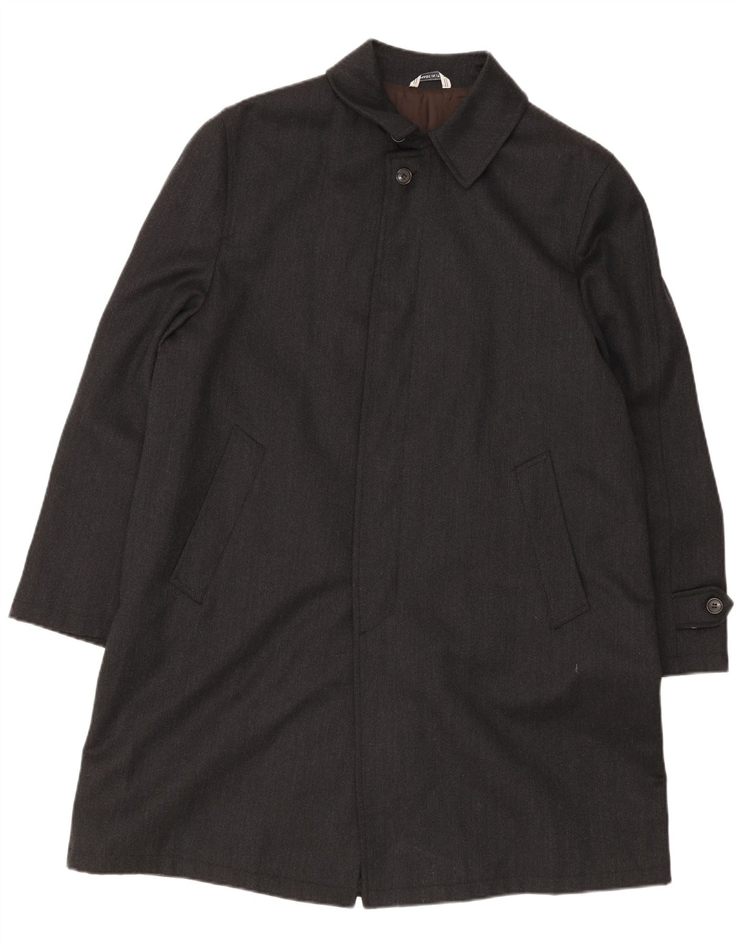 Vintage Ανδρικό Πανωφόρι UK 40 Μεγάλο Μαύρο Παρθένο Μαλλί