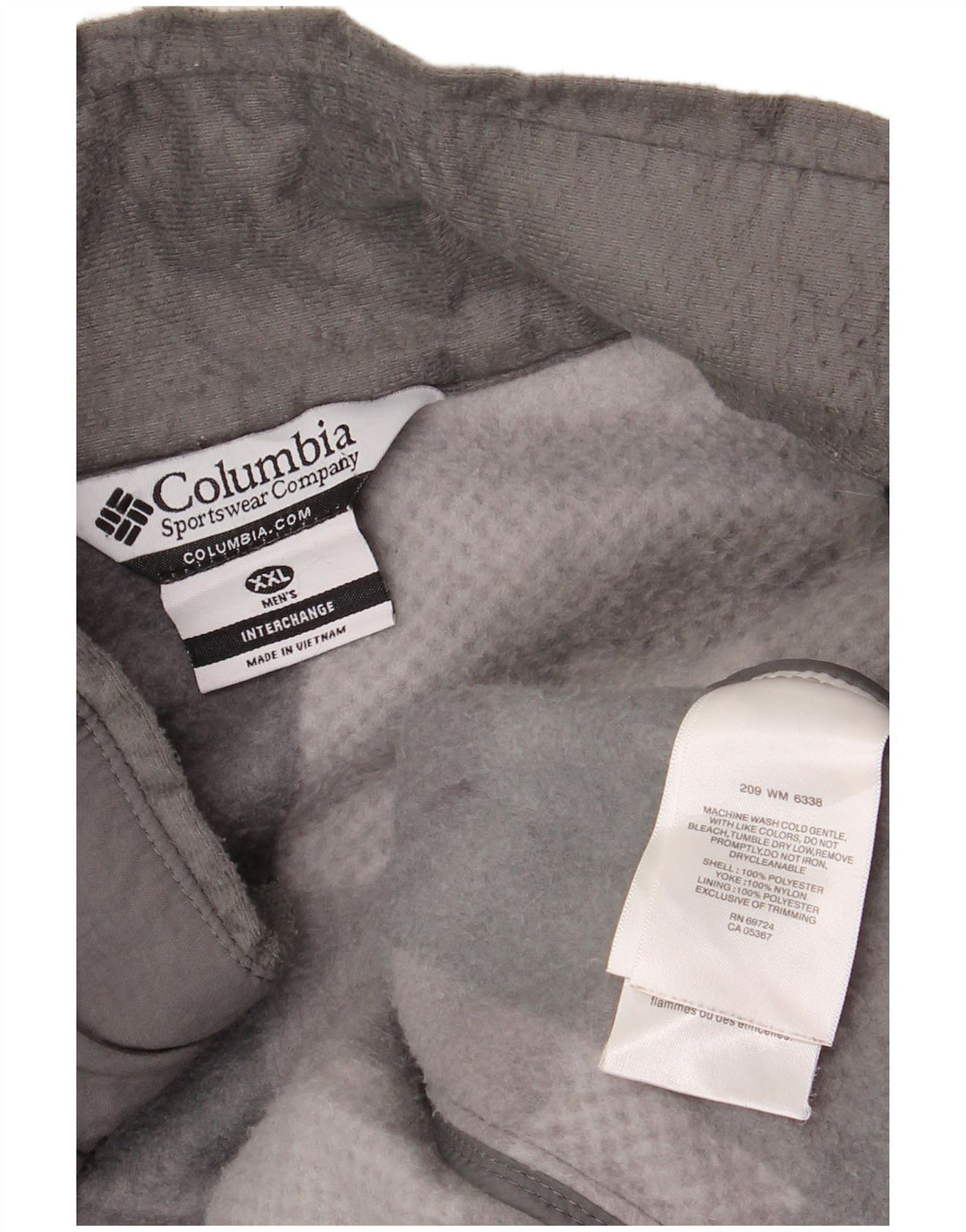 COLUMBIA Ανδρικό μπουφάν Fleece UK 44 2XL Γκρι γεωμετρικός πολυεστέρας