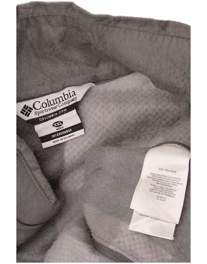 COLUMBIA Ανδρικό μπουφάν Fleece UK 44 2XL Γκρι γεωμετρικός πολυεστέρας