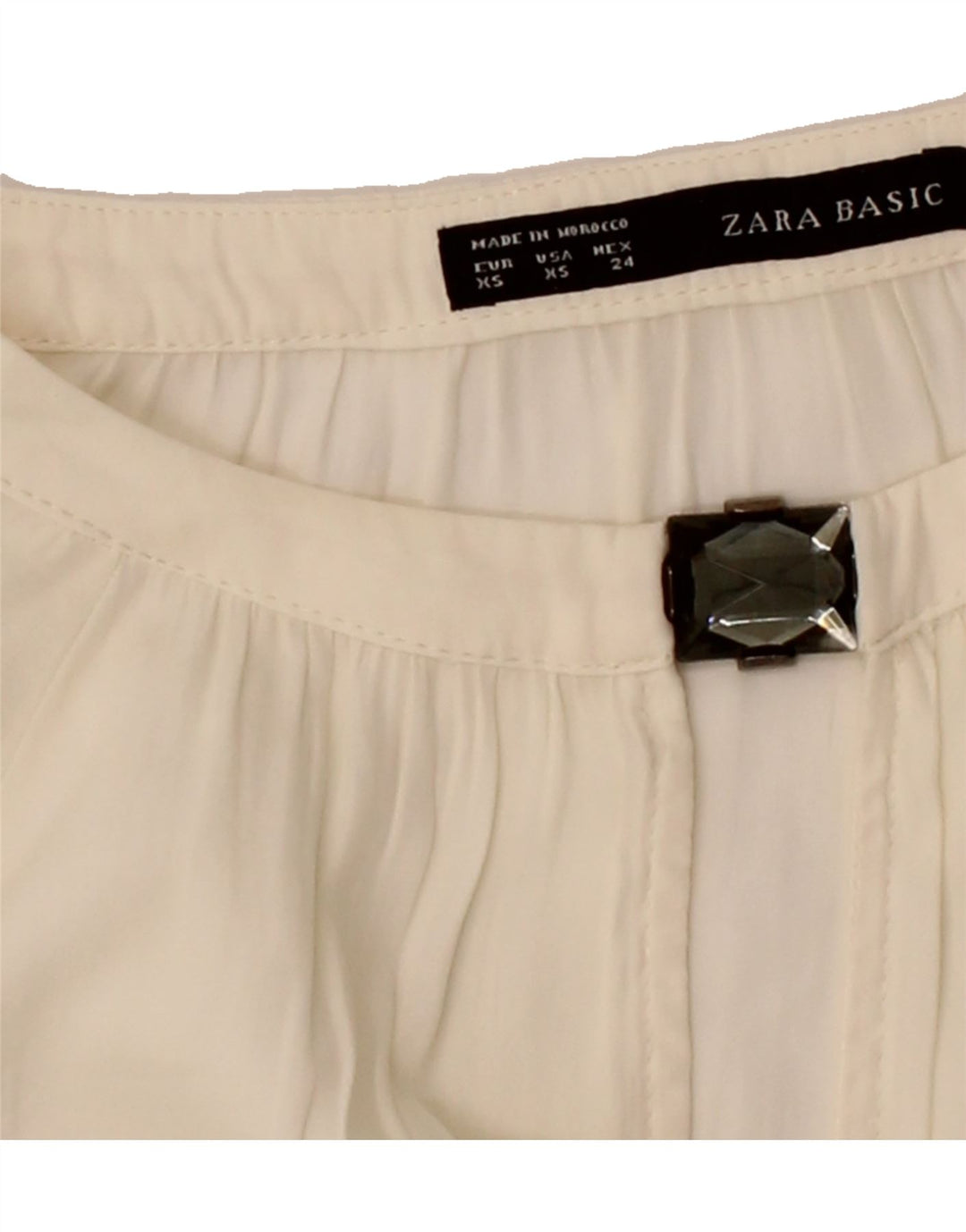 ZARA Womens Oversized Long Sleeve Blouse Top UK 6 XS White Vintage Zara and Second-Hand Zara from Messina Hembry 