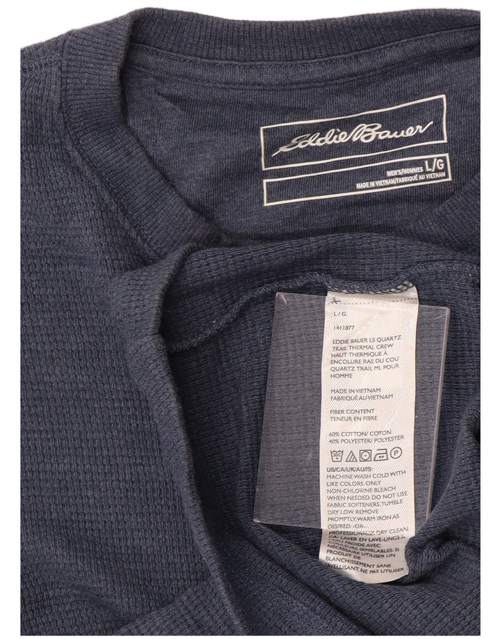 EDDIE BAUER Ανδρικό τοπ μακρυμάνικο μεγάλο μπλε βαμβακερό