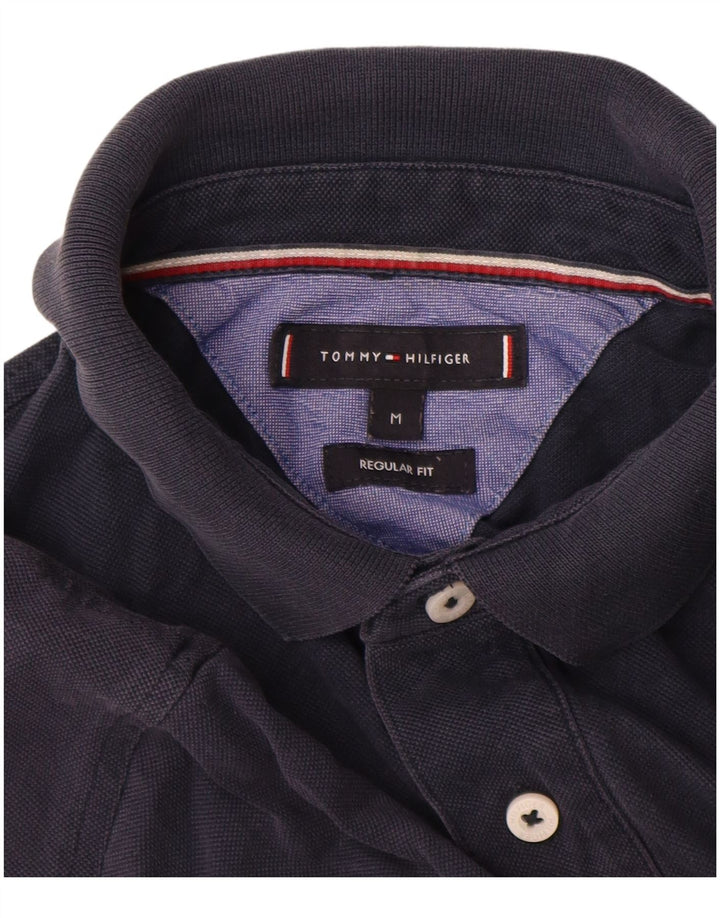 Tommy Hilfiger Ανδρικό πουκάμισο Polo με κανονική εφαρμογή, μεσαίο μπλε ναυτικό