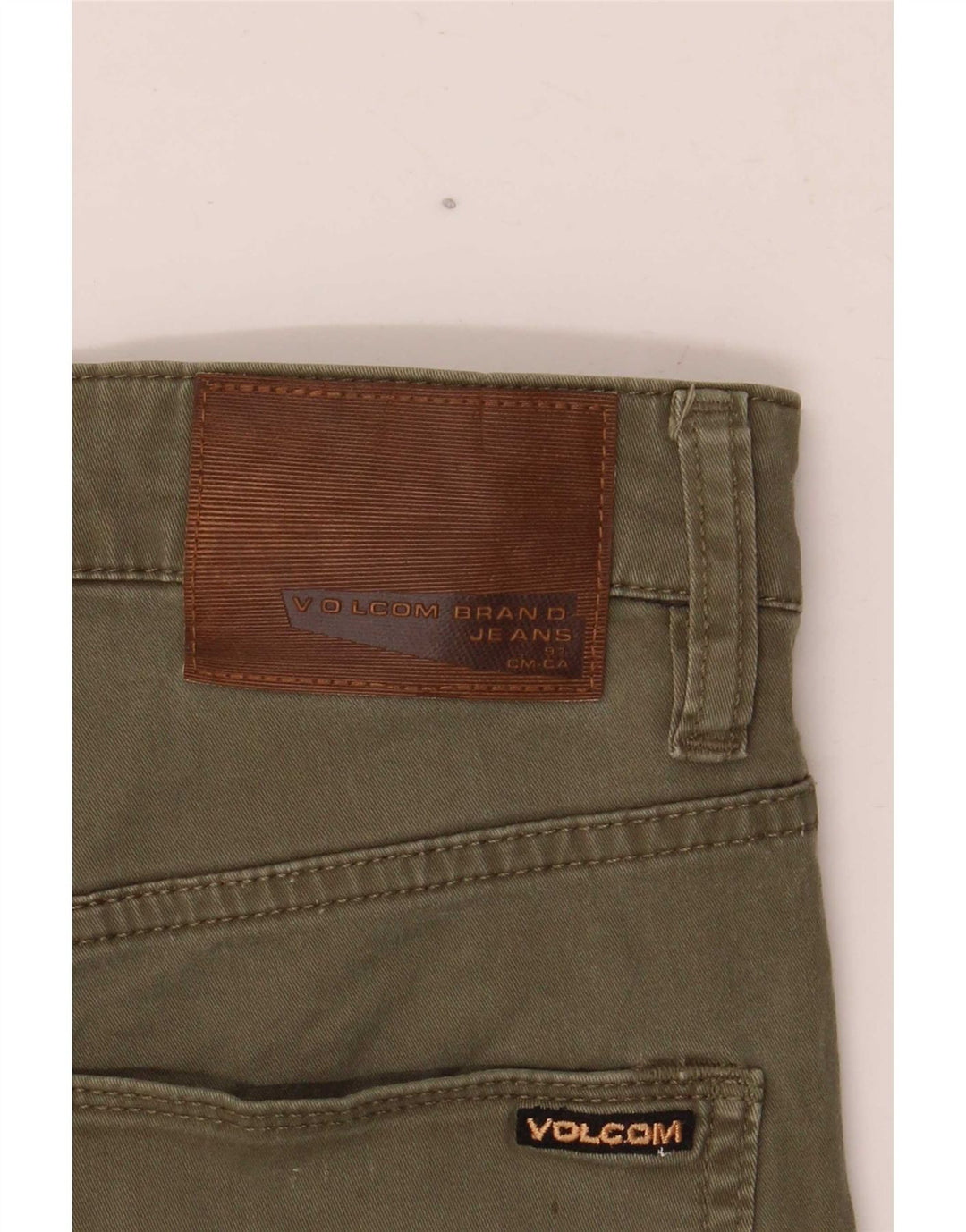 Ανδρικό τζιν σορτς Volcom Solver W30 από μεσαίο χακί βαμβακερό