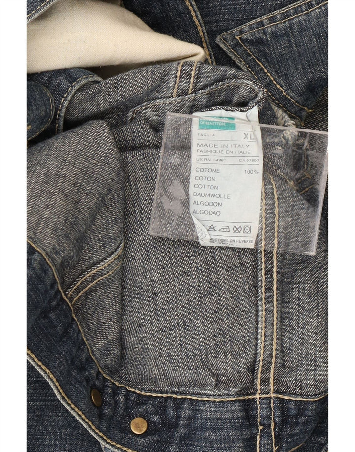 BENETTON Γυναικείο Τζιν Μπουφάν UK 18 XL Μπλε Βαμβακερό
