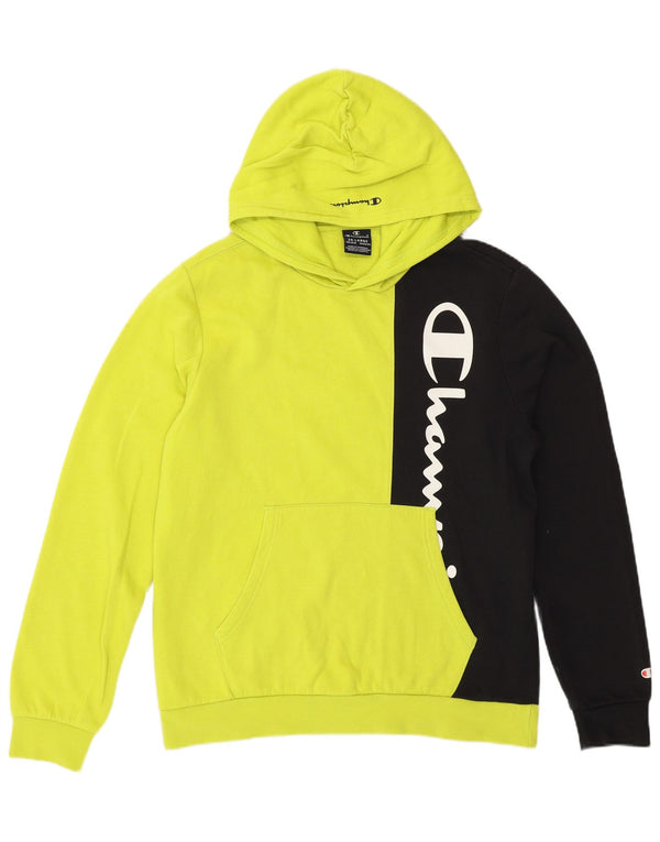 Champion Boys Graphic Hoodie Jumper 15-16 ετών 2XL Yellow Colourblock