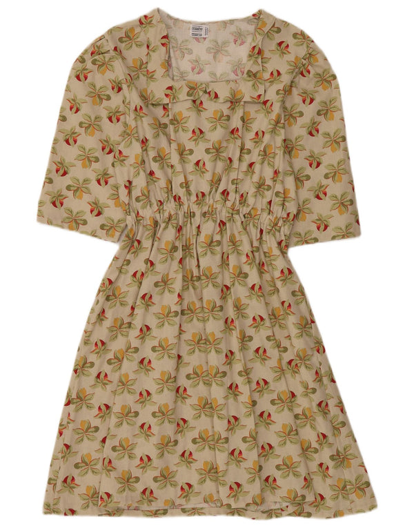 Masha Maria Γυναικείο Φόρεμα A-Line UK 14 Medium Beige Floral