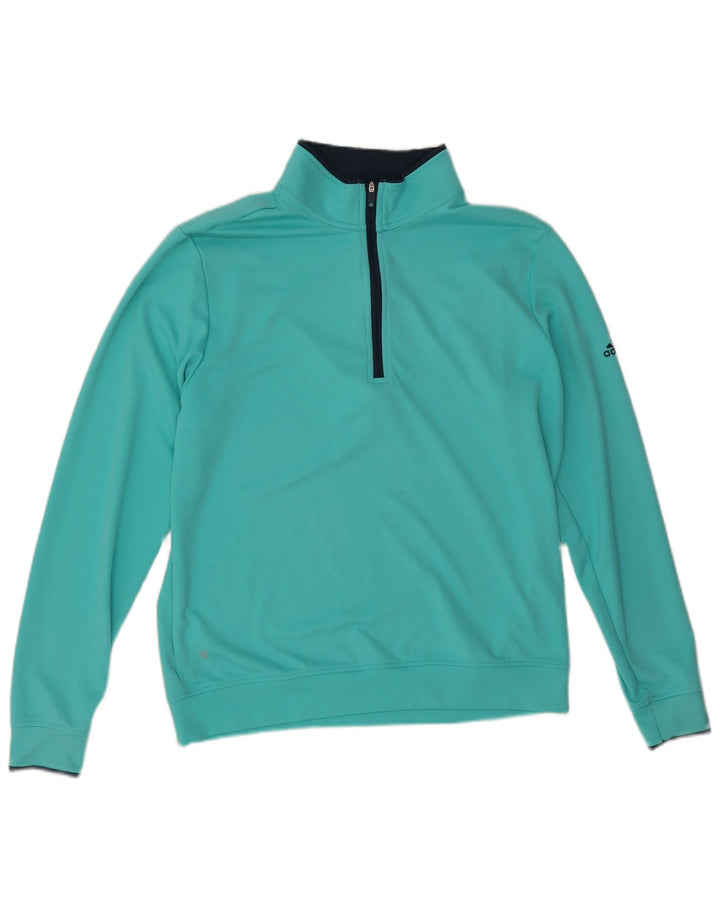 Ανδρική φόρμα πουλόβερ με φερμουάρ Adidas Top μεσαίο τιρκουάζ πολυεστέρας
