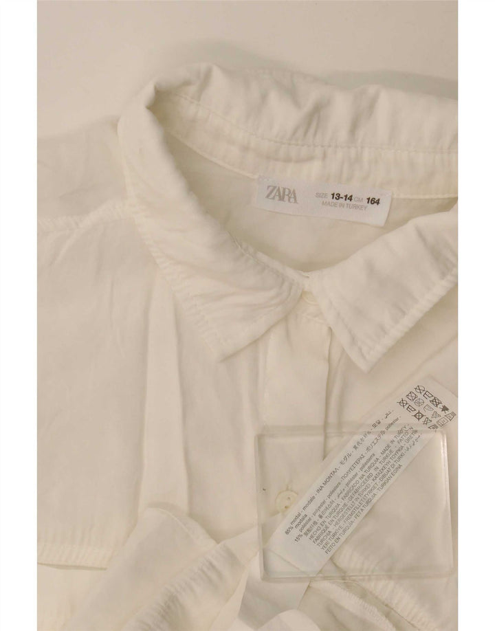 Zara Girls Shirt Μπλούζα 13-14 Years White Modal