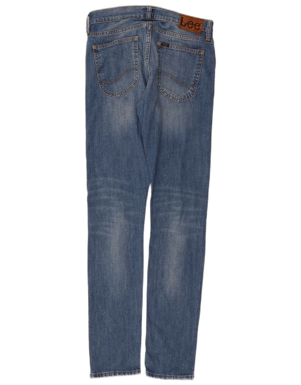 Lee Womens Luke Distressed Slim Jeans W29 L32 Blue Cotton