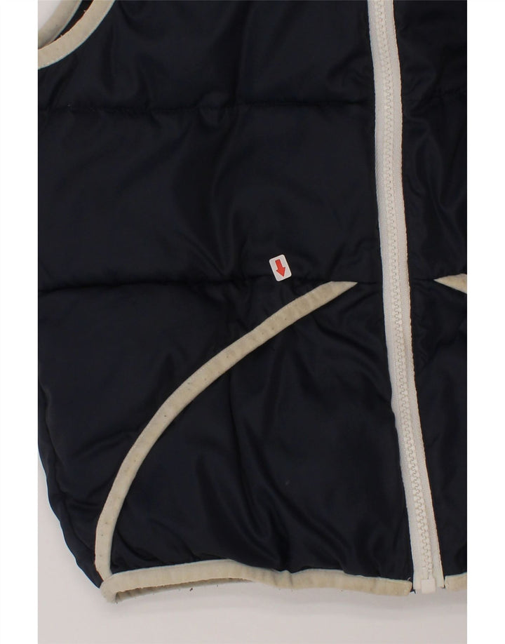 Benetton Boys Hooded Gilet 6-7 Years Small Navy Blue Polyester