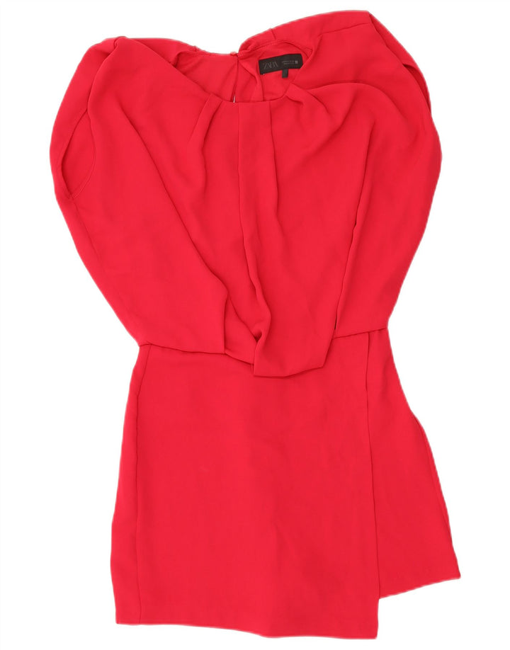 Zara Γυναικείο Playsuit UK 10 Small Pink Polyester