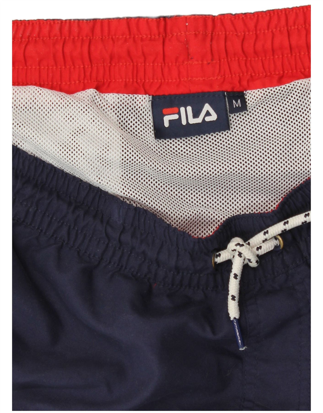 FILA Mens Graphic Swimming Shorts Medium Navy Blue Colourblock Polyester