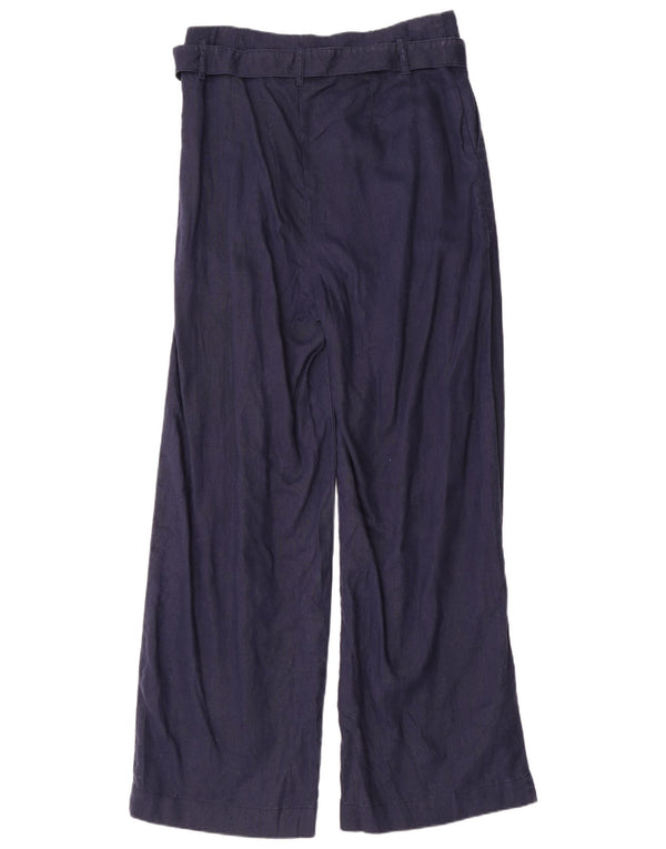 Marks & Spencer Γυναικεία ψηλόμεση casual παντελόνι UK 14 Large W32 L32 Navy