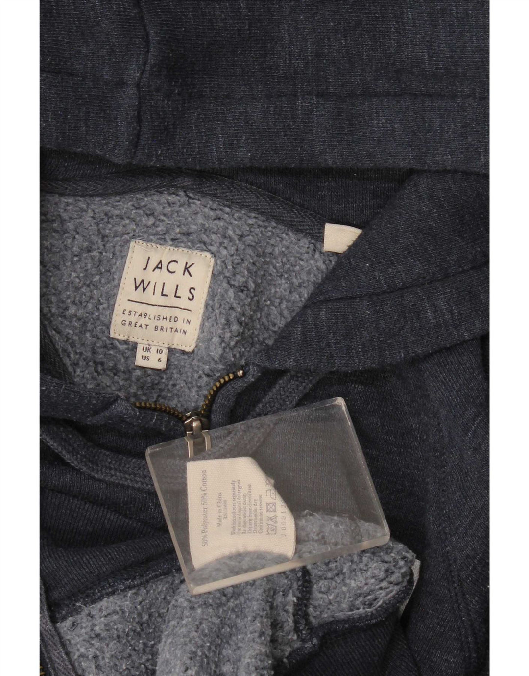 Jack Wills Γυναικείο πουλόβερ με φερμουάρ UK 10 Small Navy Blue Polyester
