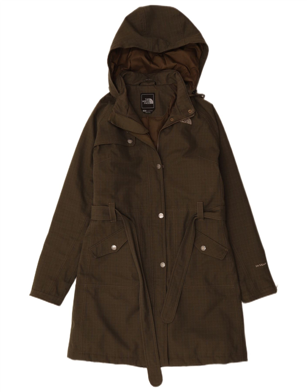 THE NORTH FACE Γυναικείο παλτό αντιανεμικό με κουκούλα UK 14 Μεσαίο Πράσινο Έλεγχο