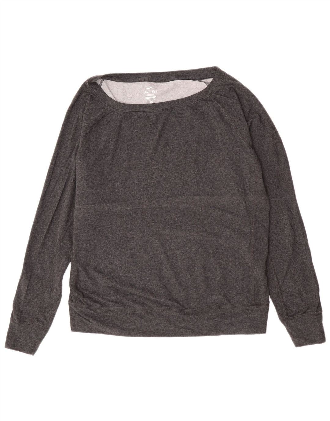 Nike γυναικείο Dri Fit Top μακρυμάνικο UK 16 Large Grey Flecked Polyester