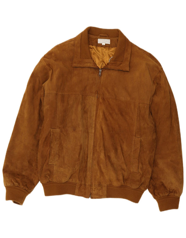 Ανδρικό Suede Jacket Living World UK 44 2XL Καφέ Δερμάτινο