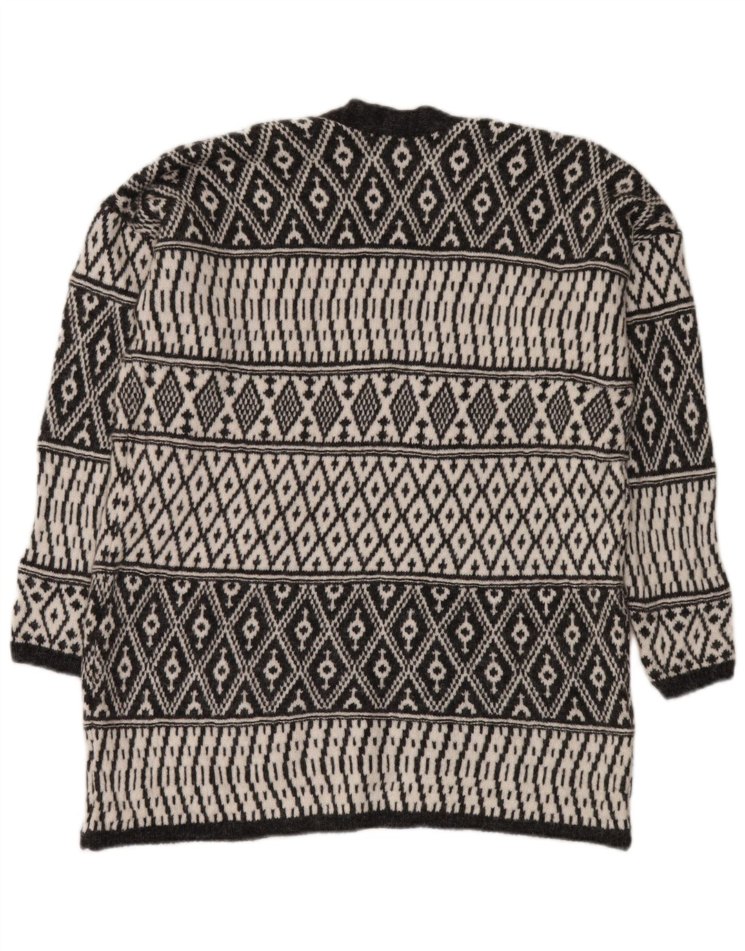 Γυναικεία ανοιχτή ζακέτα M&CO UK 14 Medium Grey Argyle/Diamond Acrylic