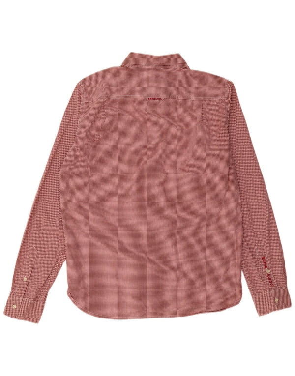 SUPERDRY Mens Shirt XL Red Gingham Cotton