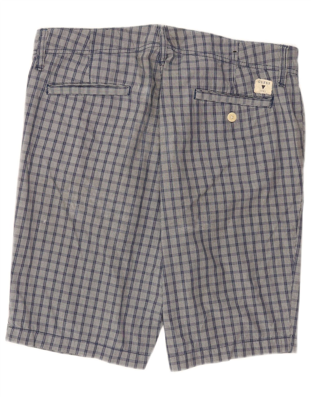Ανδρικό σορτς Chino Guess W34 Large Blue Check Cotton