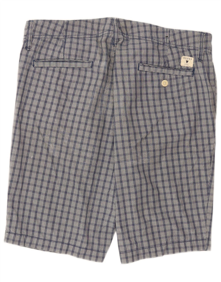Ανδρικό σορτς Chino Guess W34 Large Blue Check Cotton