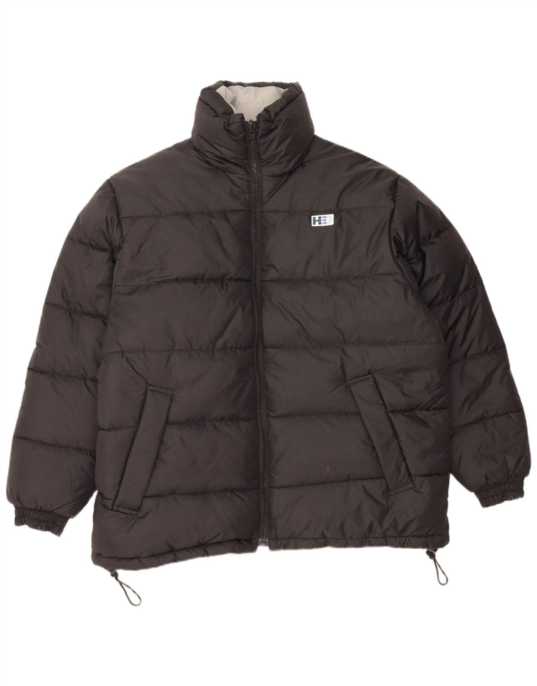 Ανδρικό vintage γραφικό μπουφάν με επένδυση UK 38 μεσαίο μαύρο νάιλον