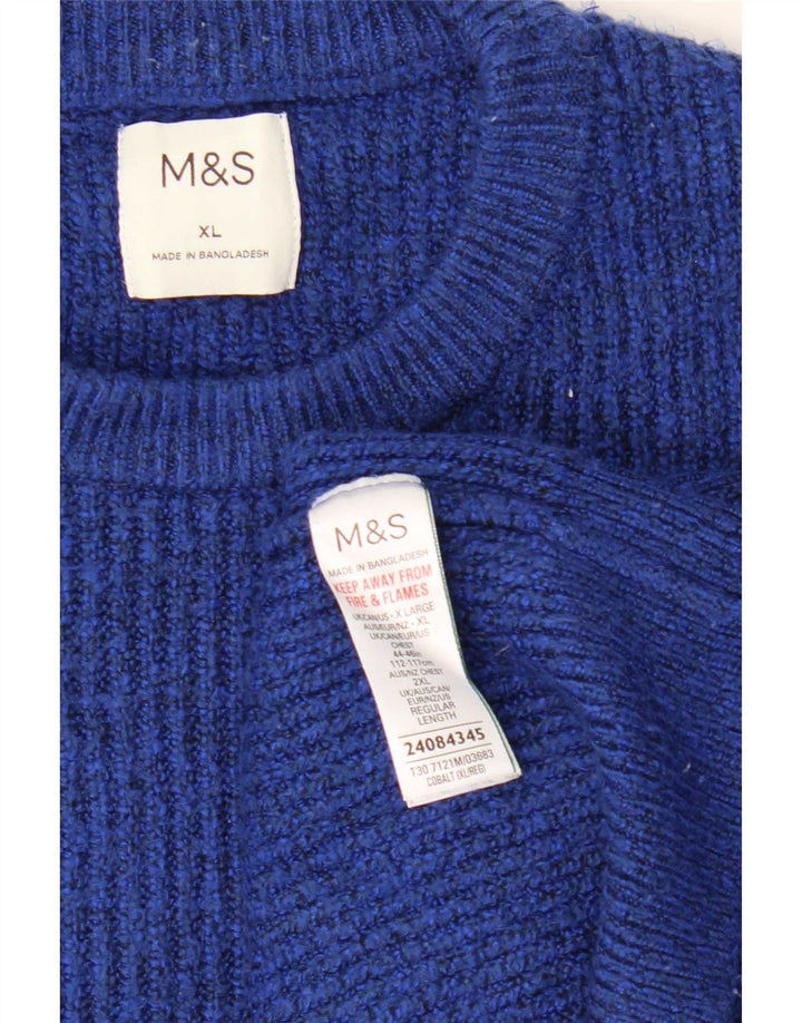 Marks & Spencer Γυναικείο πουλόβερ με λαιμόκοψη μεγάλου μεγέθους UK 18 XL μπλε