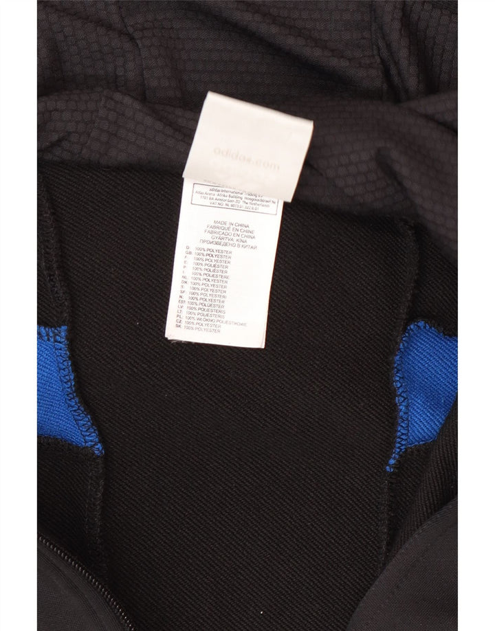 Ανδρικό πουλόβερ με κουκούλα με φερμουάρ Adidas Αθλητικό μεσαίο μαύρο πολυεστέρα
