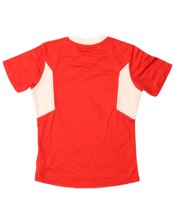 T-Shirt Umbro Boys Top 9-10 Years Red Colourblock Polyester Sports