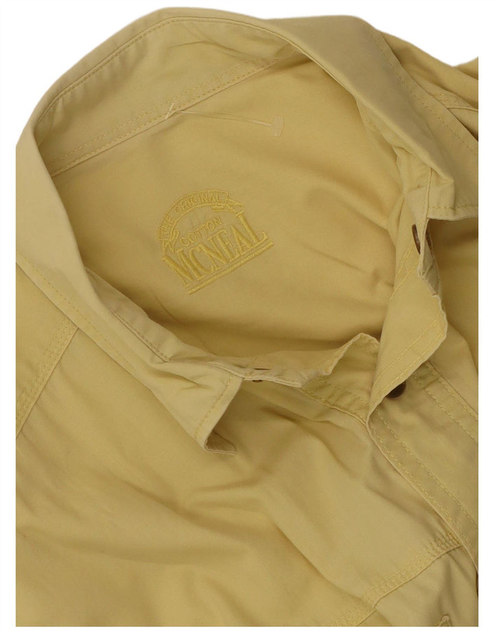 McNeal Ανδρικό κοντομάνικο πουκάμισο μεγάλο κίτρινο βαμβακερό