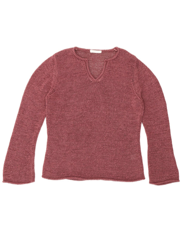 Marks & Spencer Γυναικείο πουλόβερ με λαιμόκοψη με V λαιμόκοψη UK 16 μεγάλο ροζ ακρυλικό