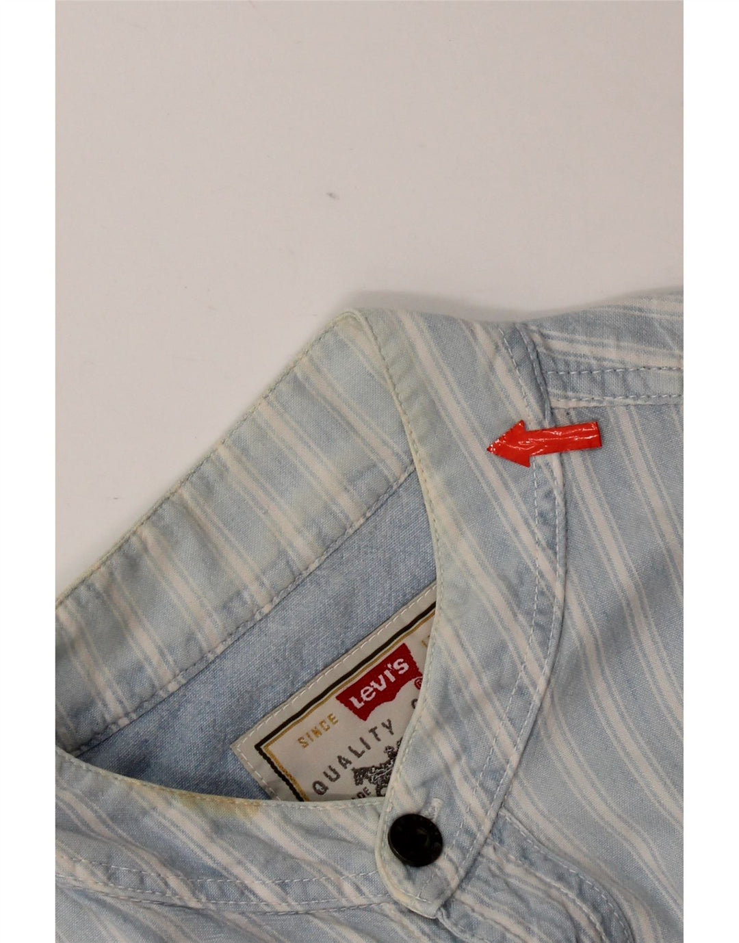 Ανδρικό κοντομάνικο πουκάμισο Levi's μεγάλο μπλε ριγέ βαμβακερό