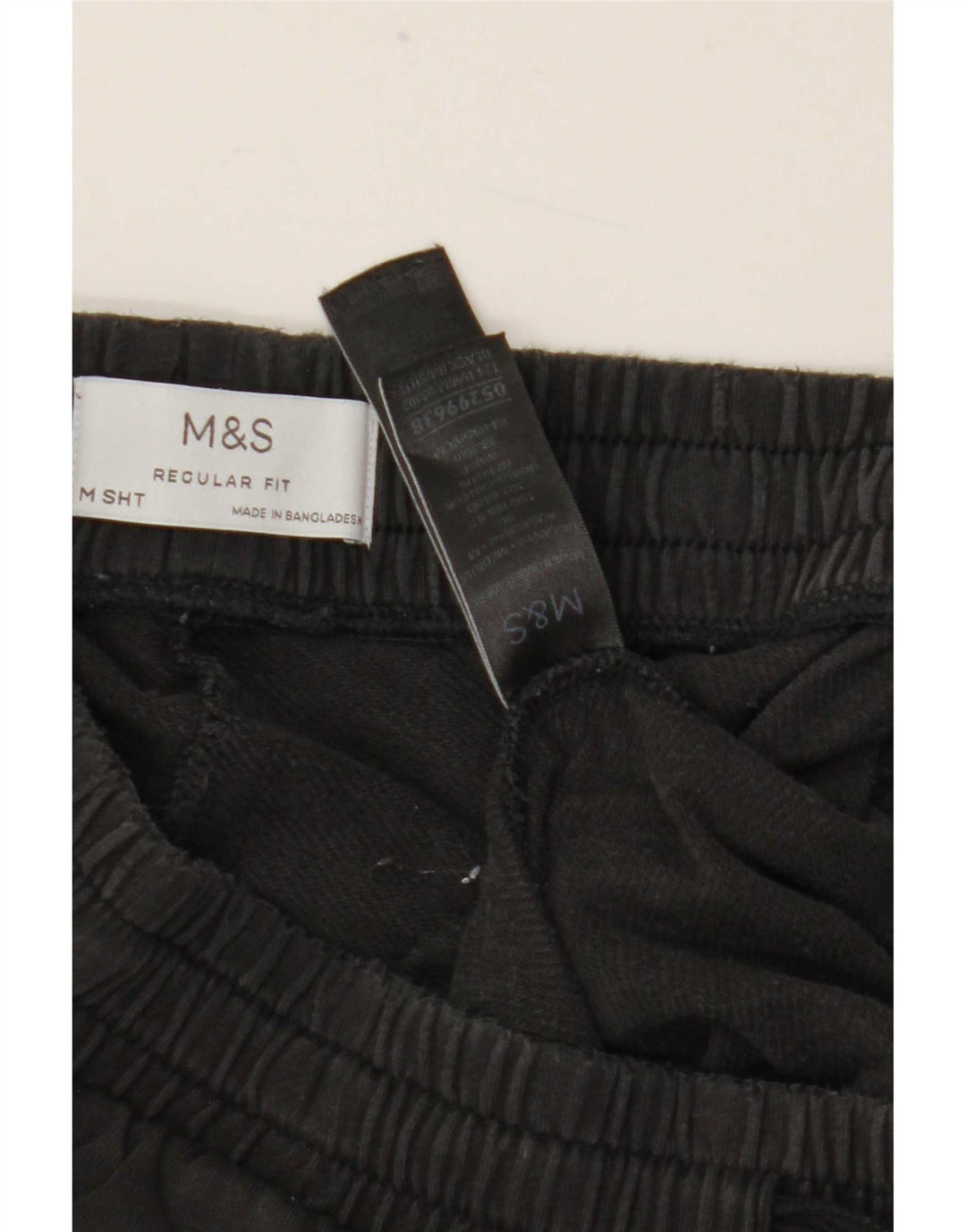 Marks & Spencer Ανδρικό παντελόνι αθλητικής φόρμας κανονικής εφαρμογής, μεσαίο μαύρο βαμβακερό