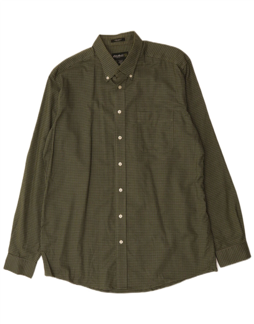 EDDIE BAUER Ανδρικό πουκάμισο Relaxed Fit Large Green Check Cotton