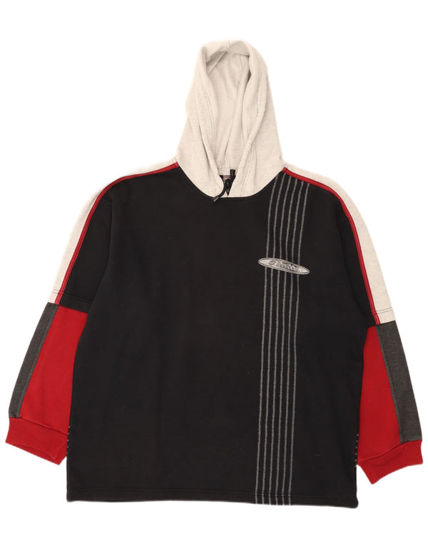 Lotto Mens Graphic Hoodie Jumper UK 44/46 2XL Black Colourblock Sports