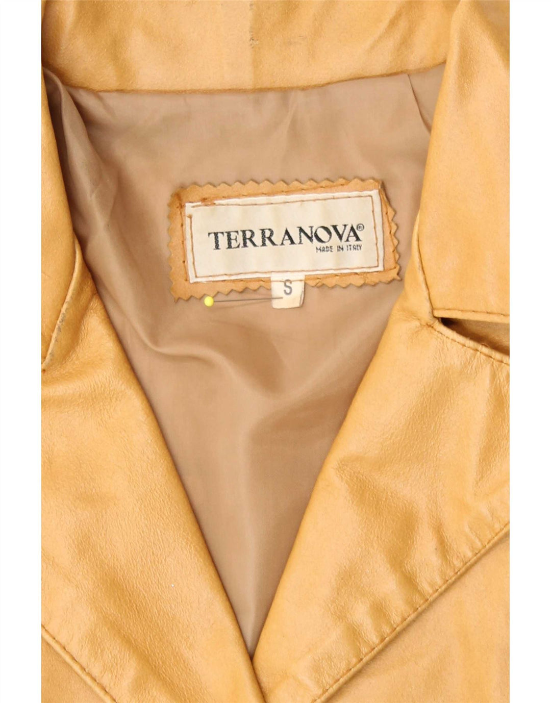 Terranova Γυναικείο Δερμάτινο Παλτό UK 10 Small Beige Leather