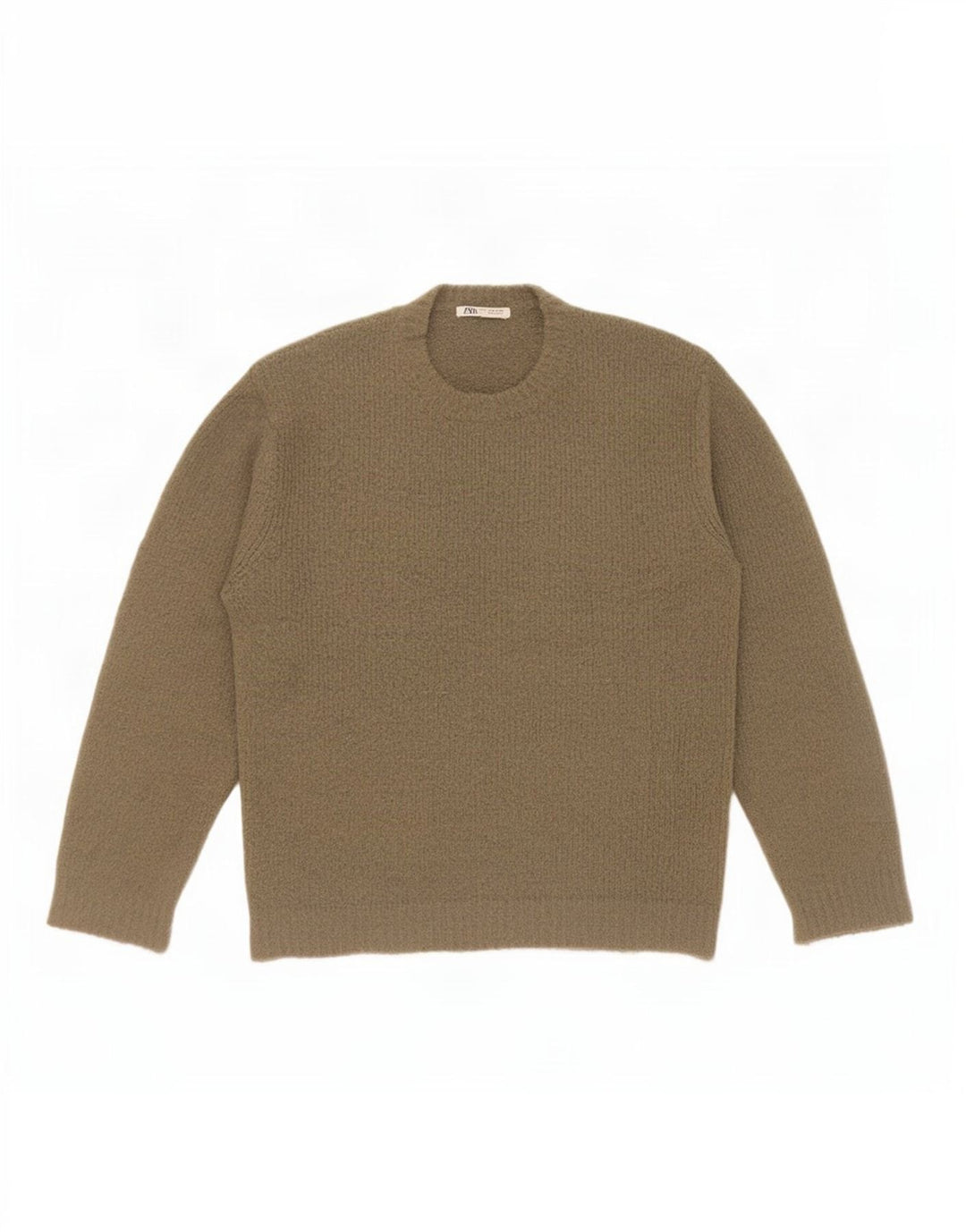 Ανδρικό πουλόβερ Zara Crew Neck Jumper Medium Khaki Acrylic