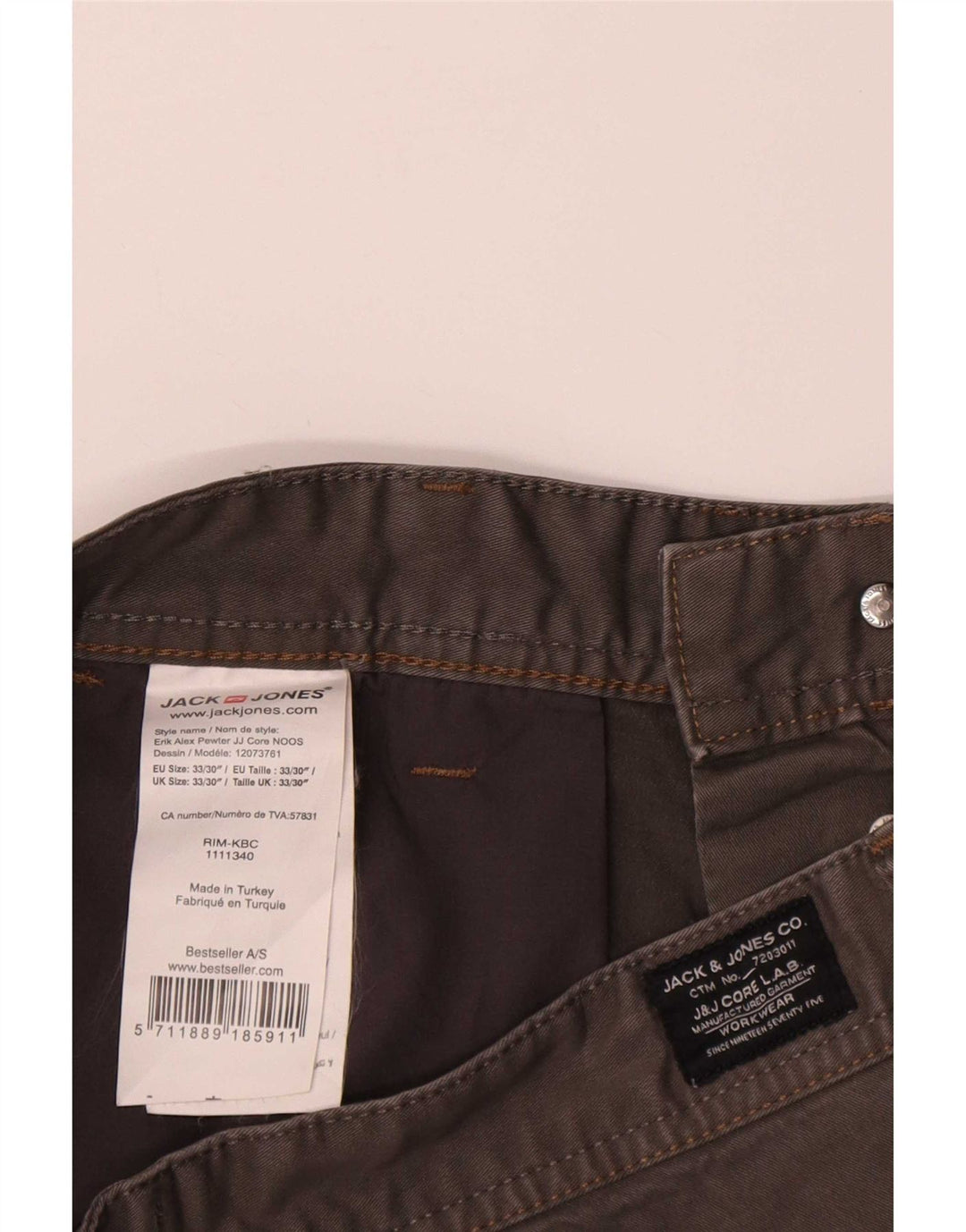 Ανδρικό σορτς Chino Jack & Jones μεσαίο W33 γκρι βαμβακερό
