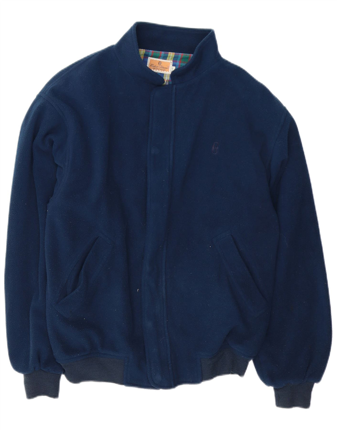 Conte of Florence Ανδρικό Bomber Fleece Jacket UK 40 Large Navy Blue Polyester